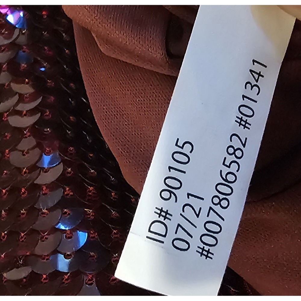 Express Burgundy Sequin Long Sleeve Open Back Mock Neck Bodycon Mini Dress M NEW - Picture 5 of 5